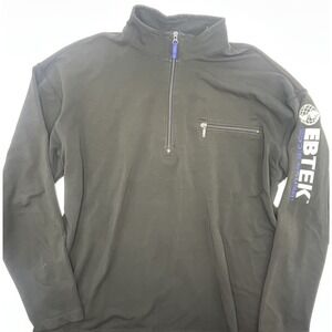 Eddie Bauer Sweater Men XL Black Ebtek Sweatshirt 1/4 Zip Vintage 90s USA 6166‎